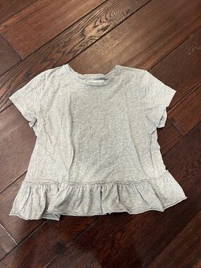 Abercrombie and fitch Heather Gray Ruffle Hem Tee -  womens Shirt